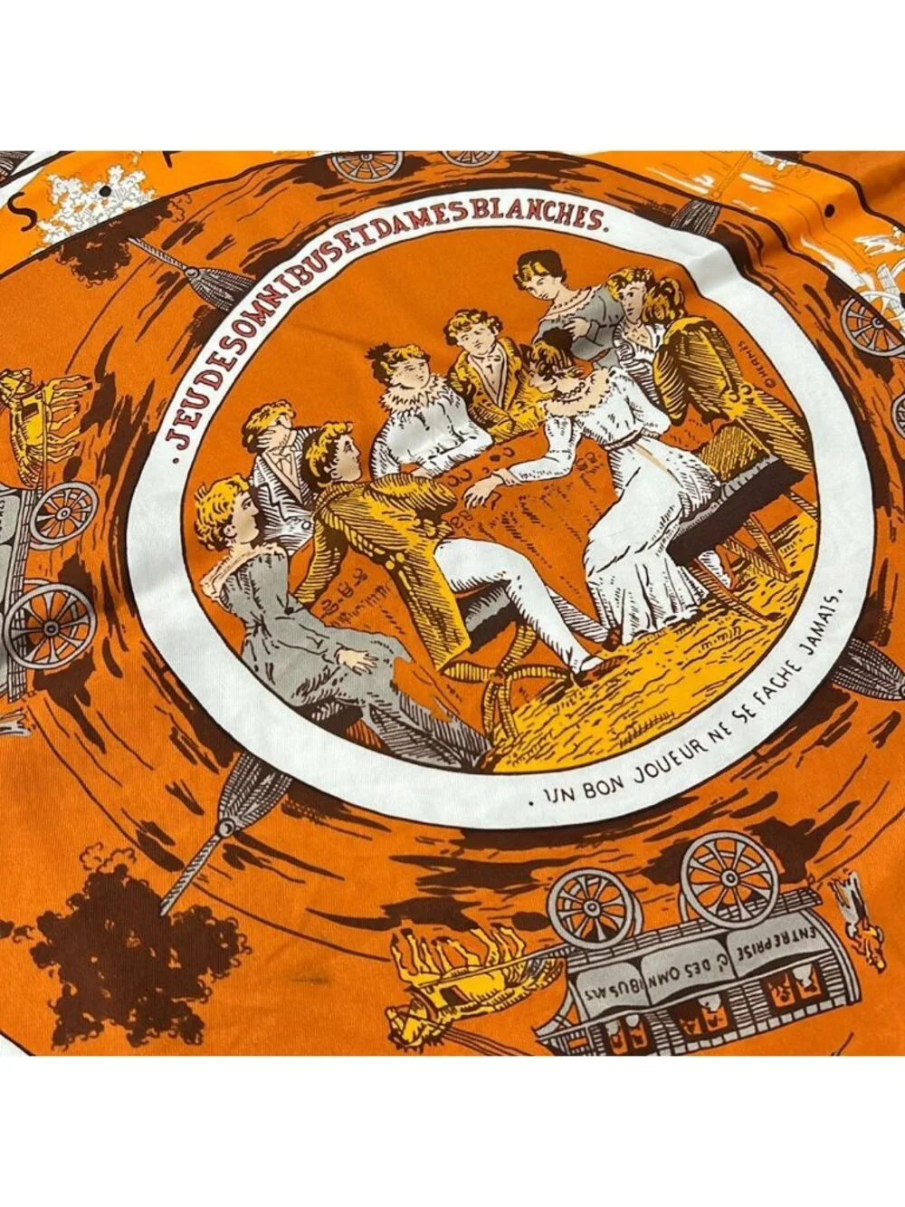 Hermes Scarf Carre 70 Brown Orange Multi - Picture 5 of 6